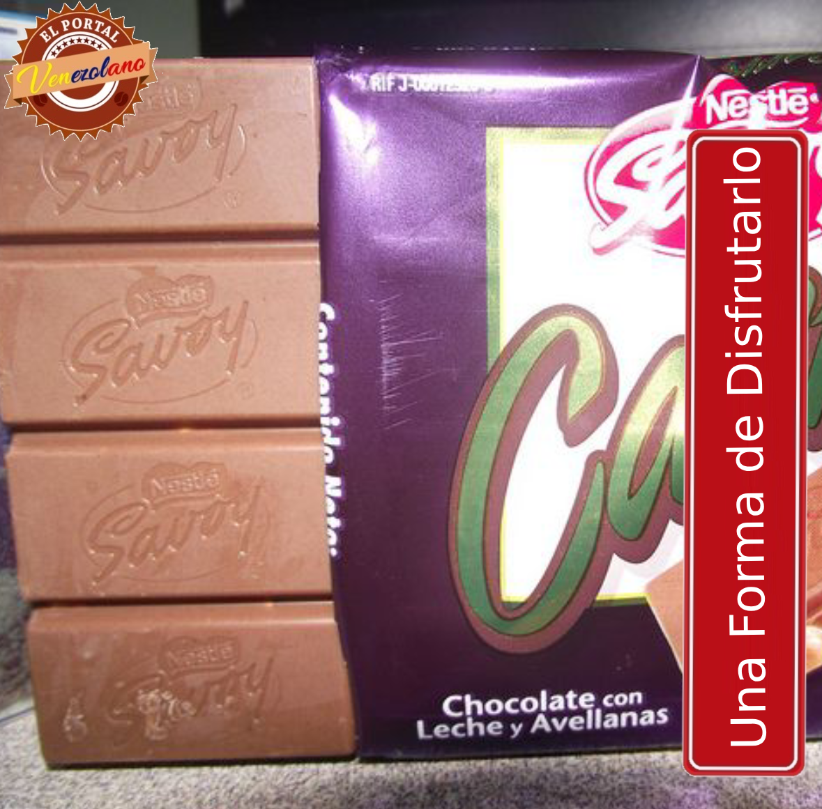 Chocolate Savoy Con Leche Y Avellanas Carré 100gr Venezuela x 10 Unidades