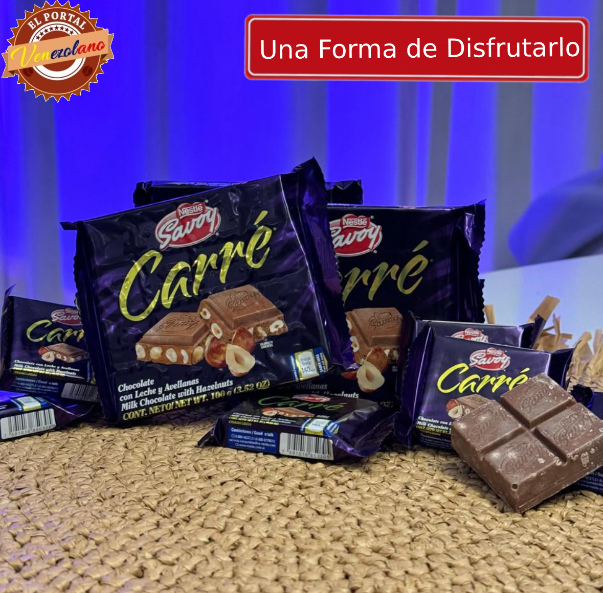 Chocolate Savoy Con Leche Y Avellanas Carré Miní Venezuela