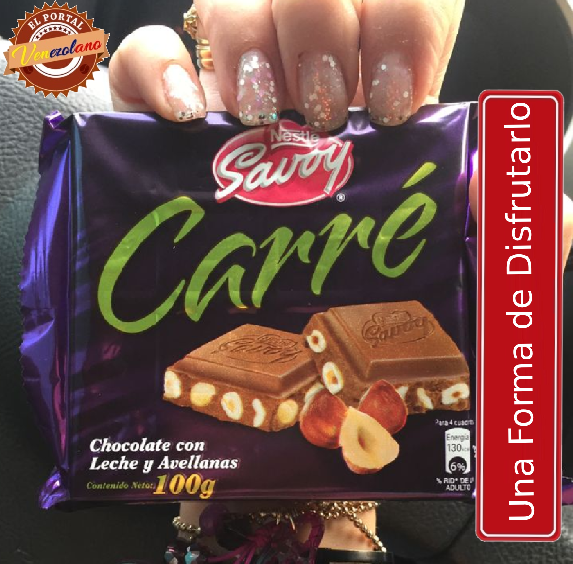 Chocolate Savoy Con Leche Y Avellanas Carré 100gr Venezuela