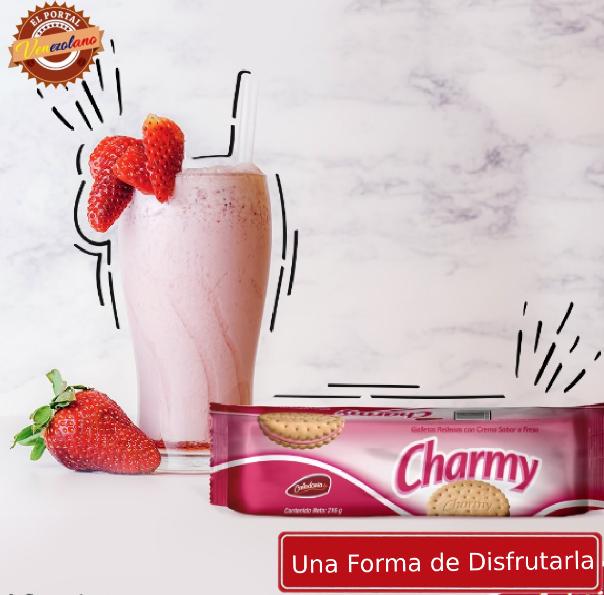 Galletas Charmy Fresa Venezuela x 3