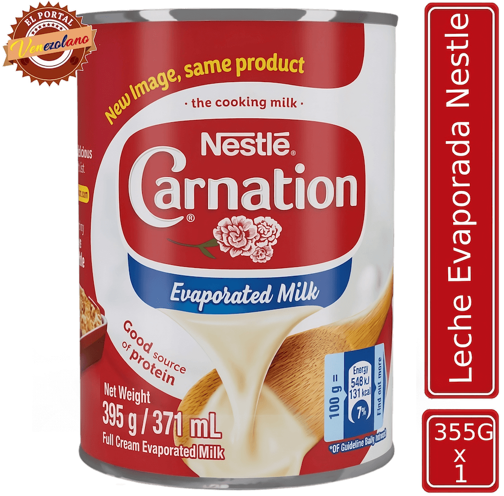 Leche evaporada Nestlé Carnation 395g original, disponible en Colombia
