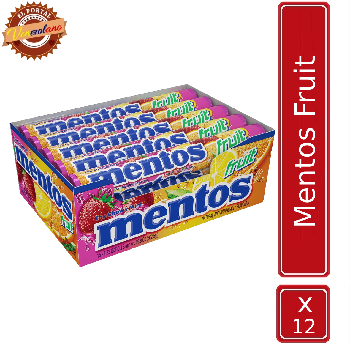 Caramelos Mentos Fruit Venezuela x 12