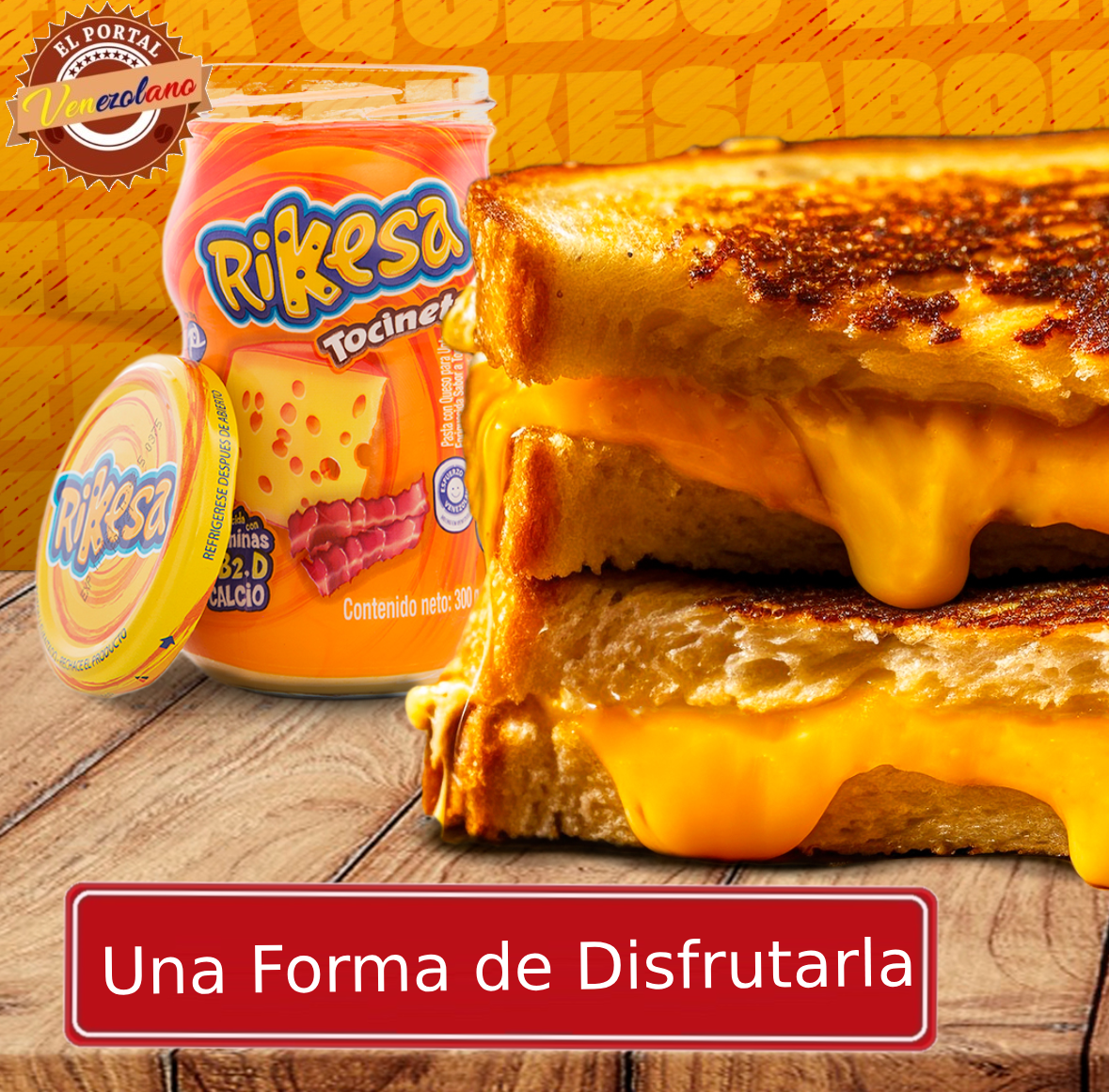 Rikesa Tocineta Queso Fundido 300g Venezuela X 3 Unidades