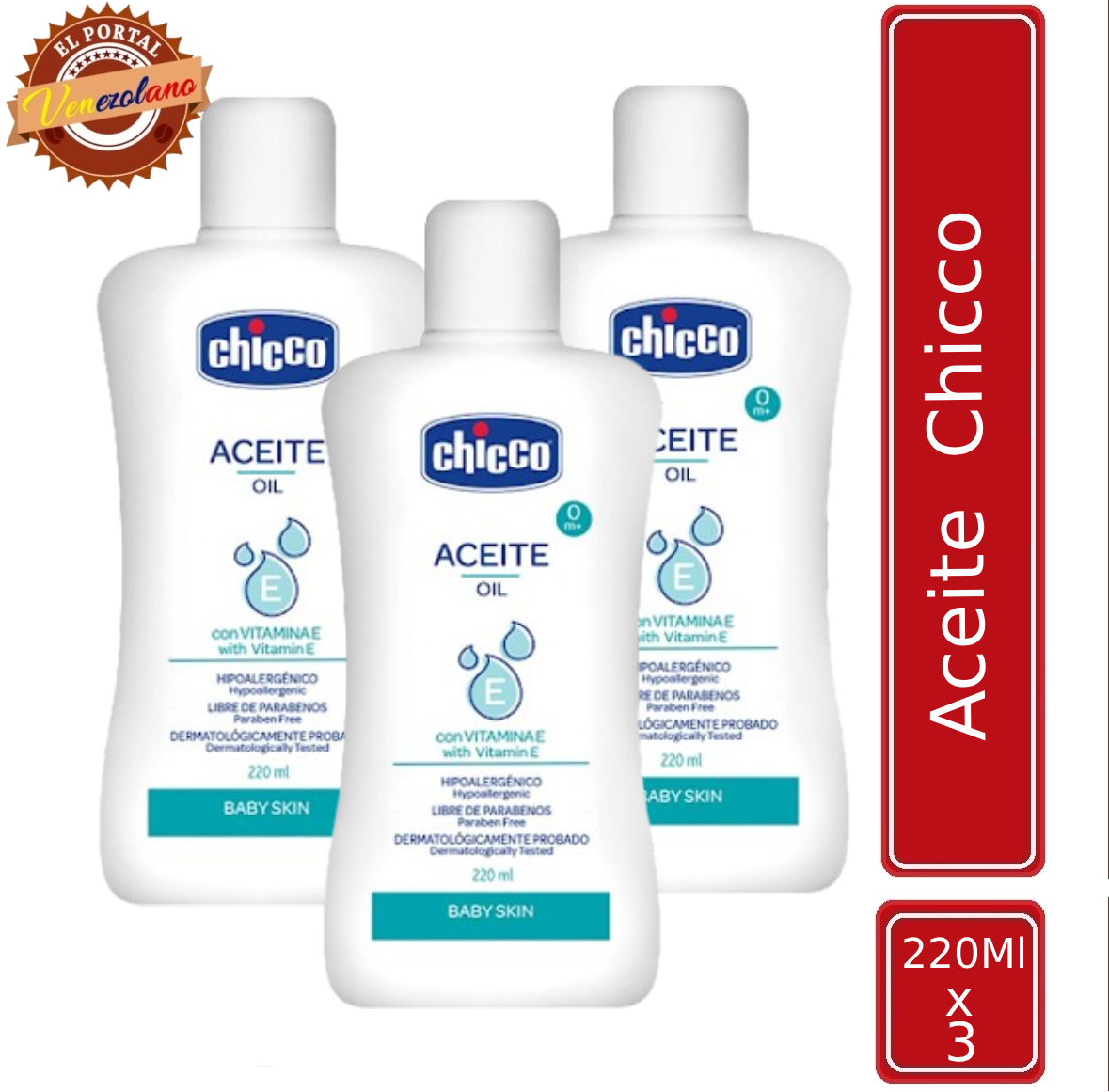 Aceite Para Bebes Chicco Original Venezuela x 3