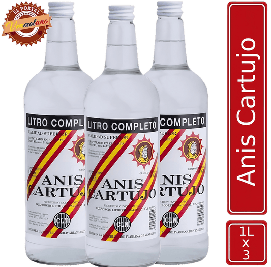 Anis Cartujo Original Venezuela 1 L x 3 Unidades