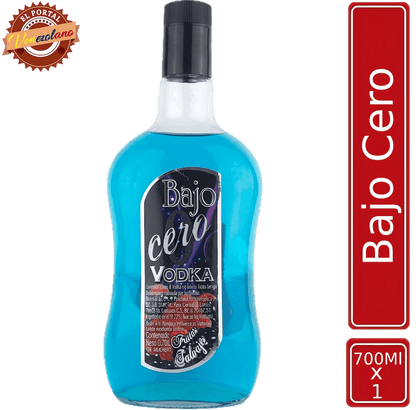 Vodka Bajo Cero Azul frutas salvajes venezolano, disponible en Colombia