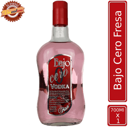 Vodka Bajo Cero de fresa venezolano, disponible en Colombia