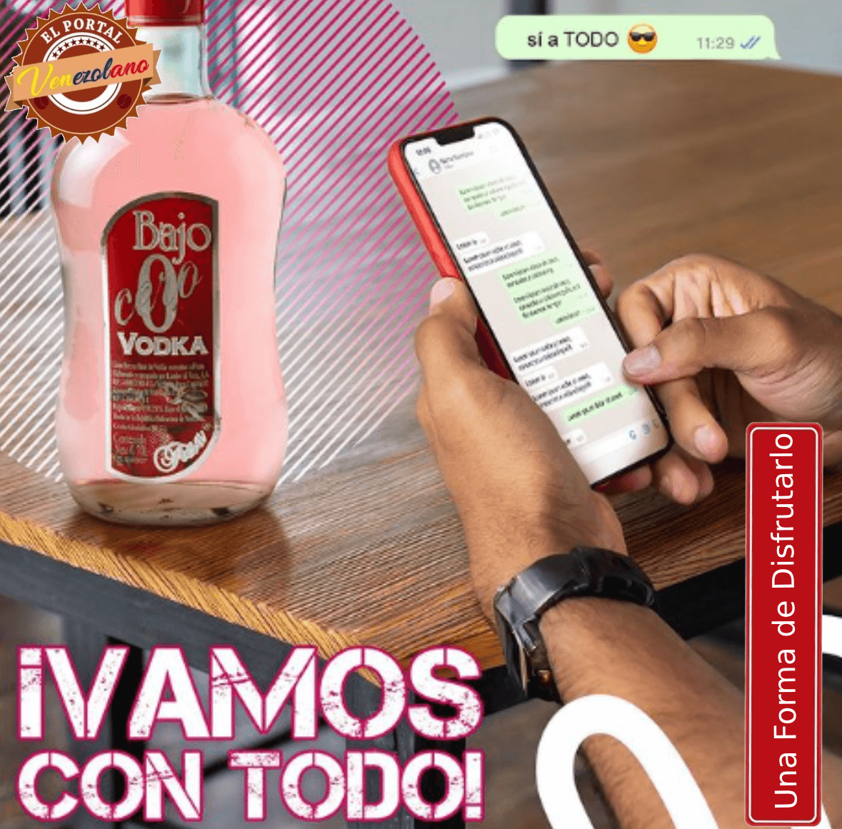 Vodka  Bajo Cero Fresa Venezuela x 3 Unidades