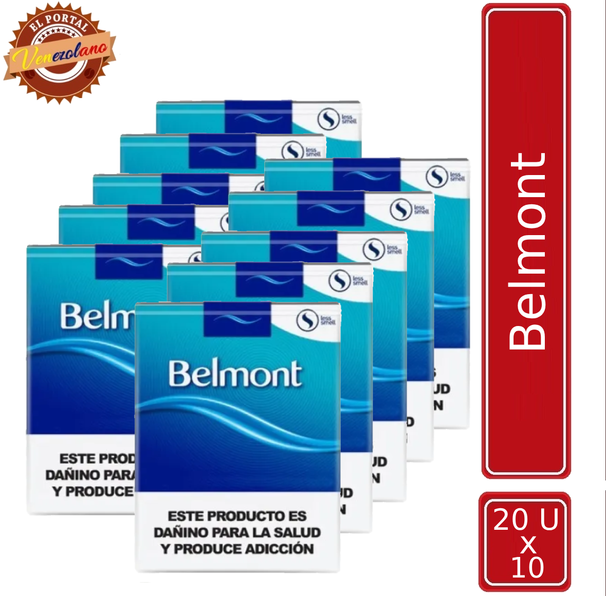 Pack de 10 cigarros Belmont venezolanos, disponible en Colombia