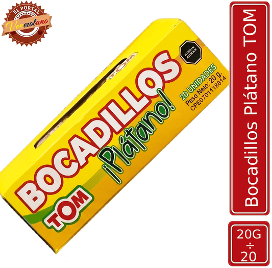 Bocadillo de Platano TOM Venezuela x 20 unidades