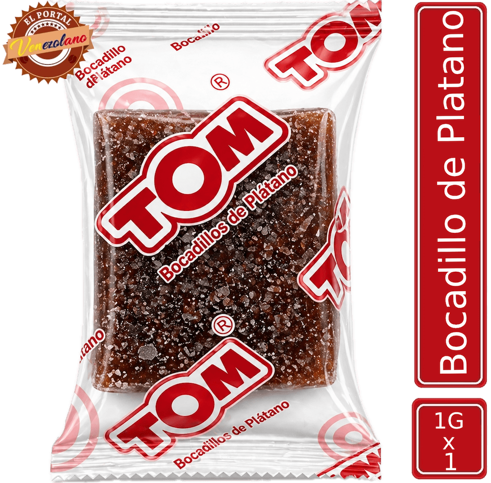 Bocadillo de plátano Tom venezolano, disponible en Colombia