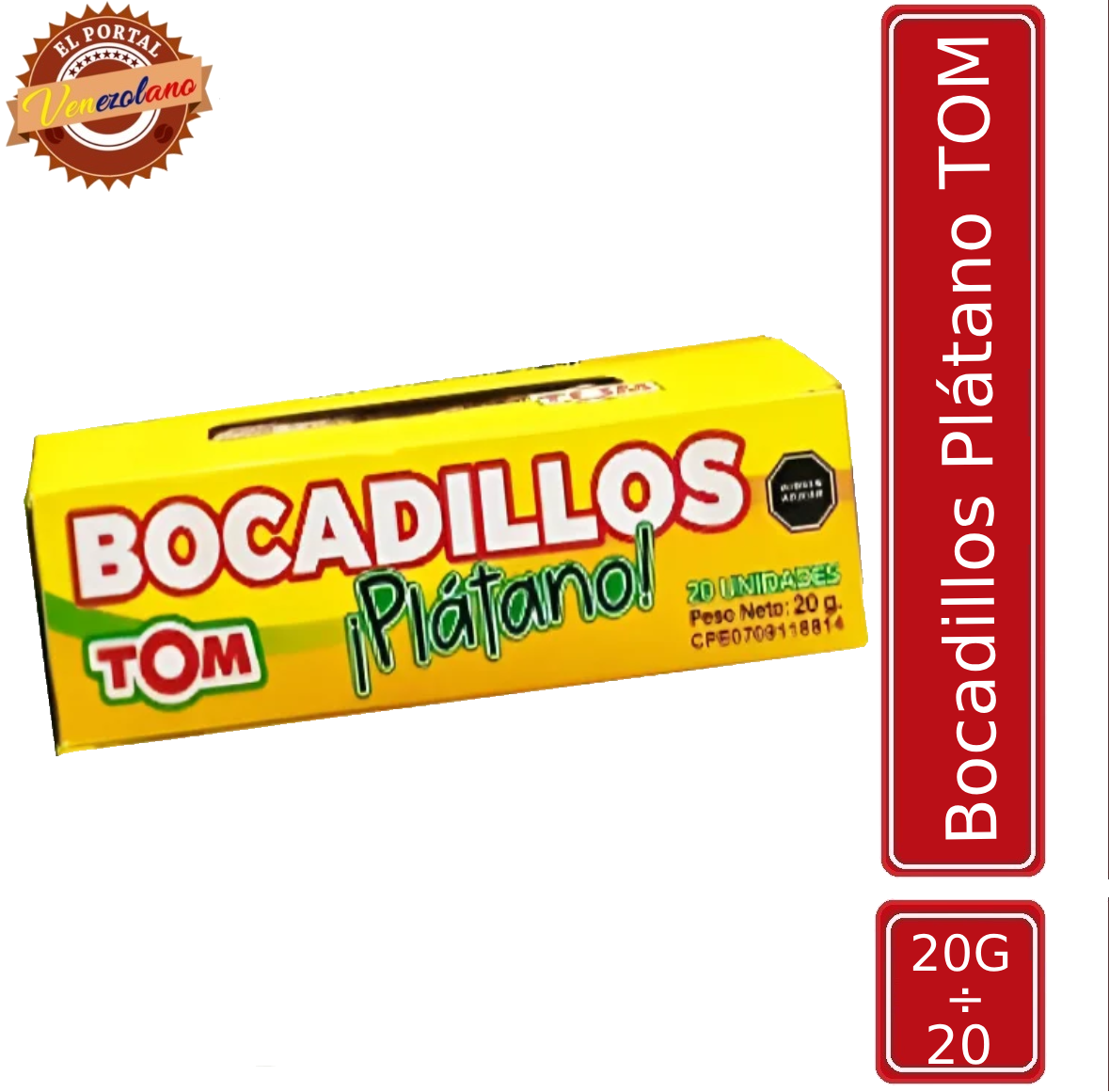 Bocadillo de Platano TOM x 20 Venezuela