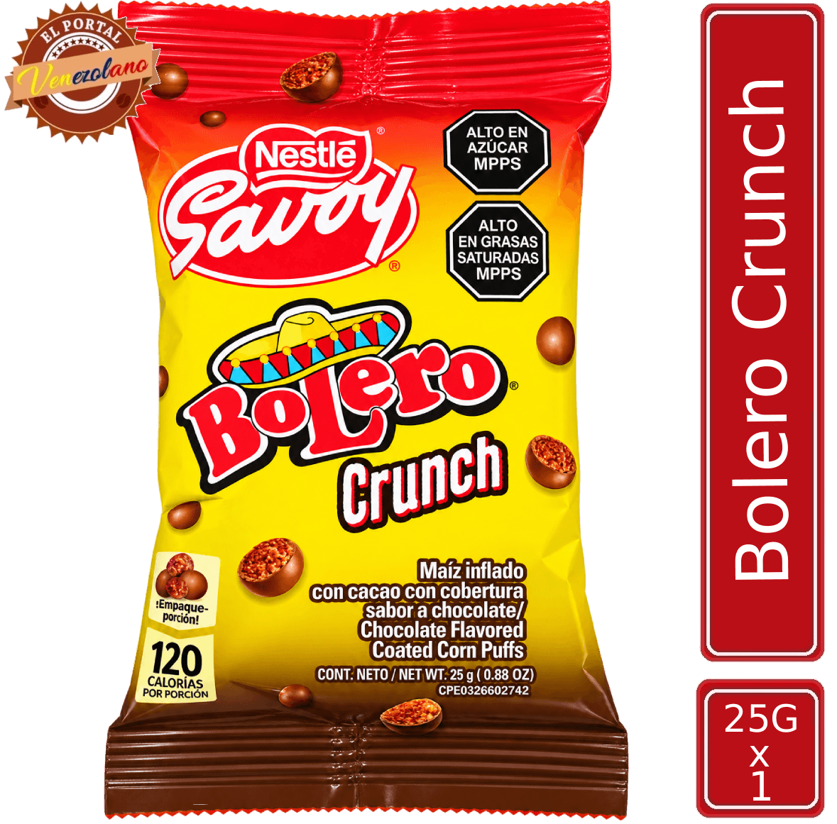 Chocolate Bolero Crunch| Chocolate Original Savoy Venezolano