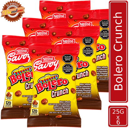 Chocolate Bolero Crunch | Chocolate Original Savoy Venezolano x 6 Unidades