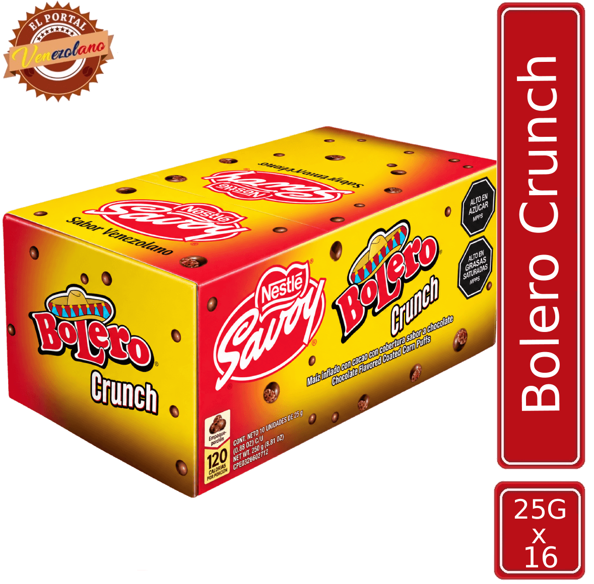 Chocolate Bolero Crunch | Chocolate Original Savoy Venezolano x 16 Unidades