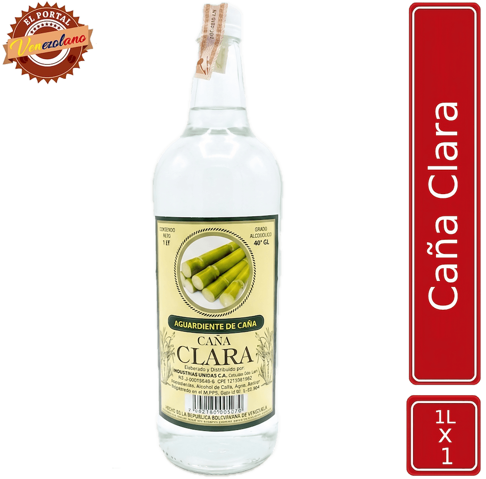 Caña Clara aguardiente venezolano, disponible en Colombia