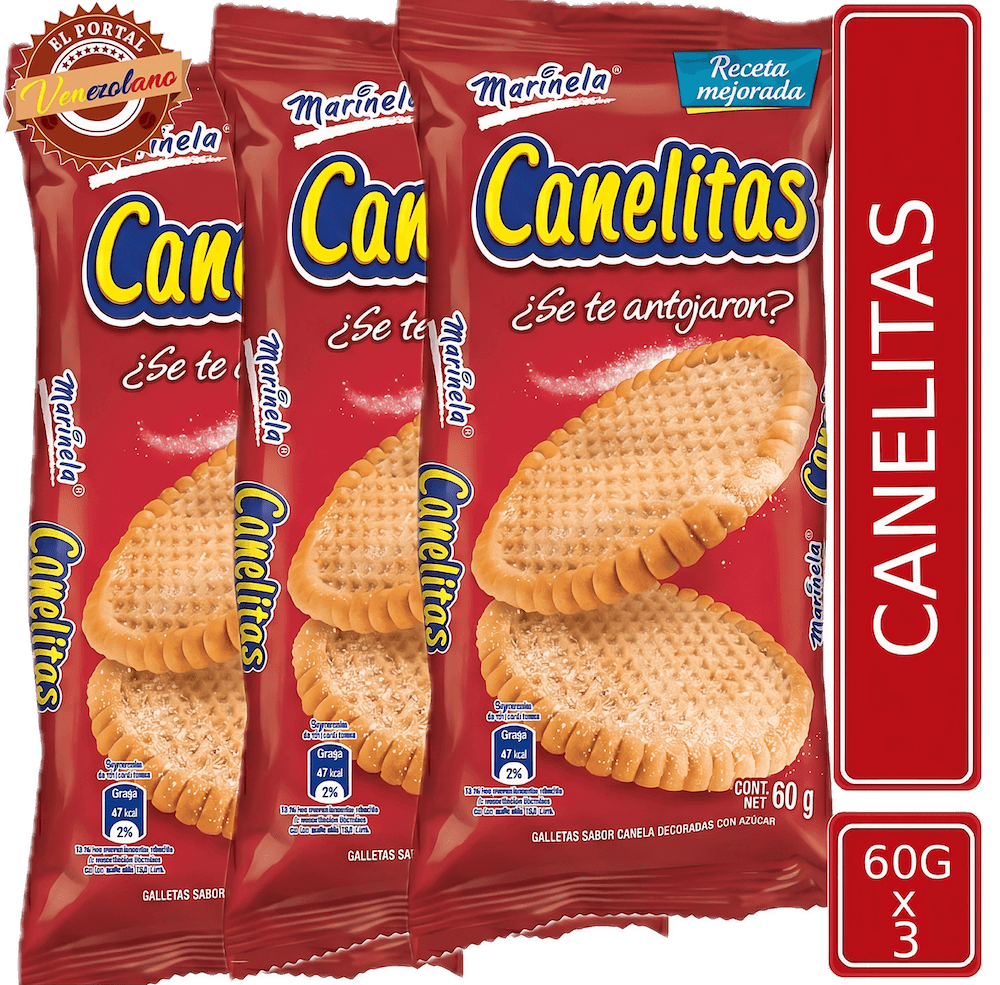 Canelitas Marinela x 3 Unidades | Galletas Venezolanas