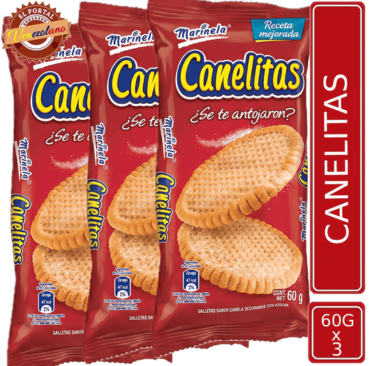 Canelitas Marinela x 3 Unidades | Galletas Venezolanas