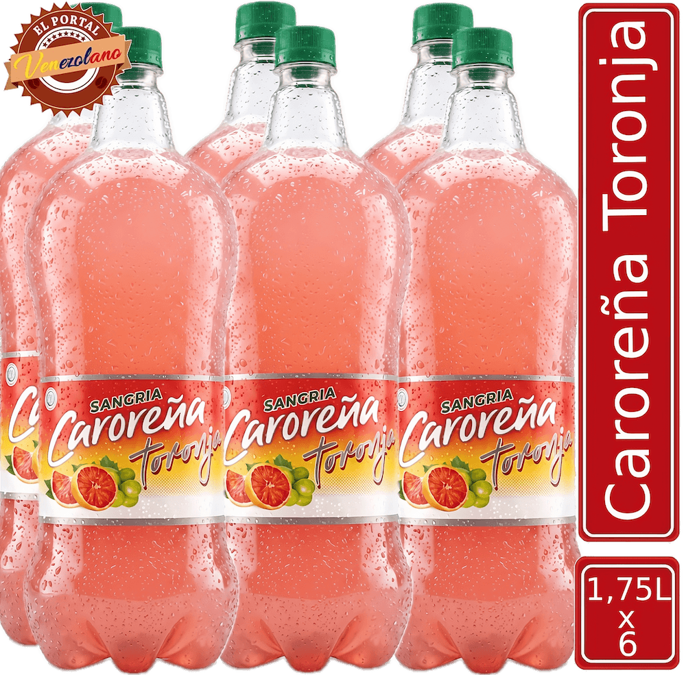 Pack de 6 sangría Caroreña toronja 1.75 litros venezolana, disponible en Colombia