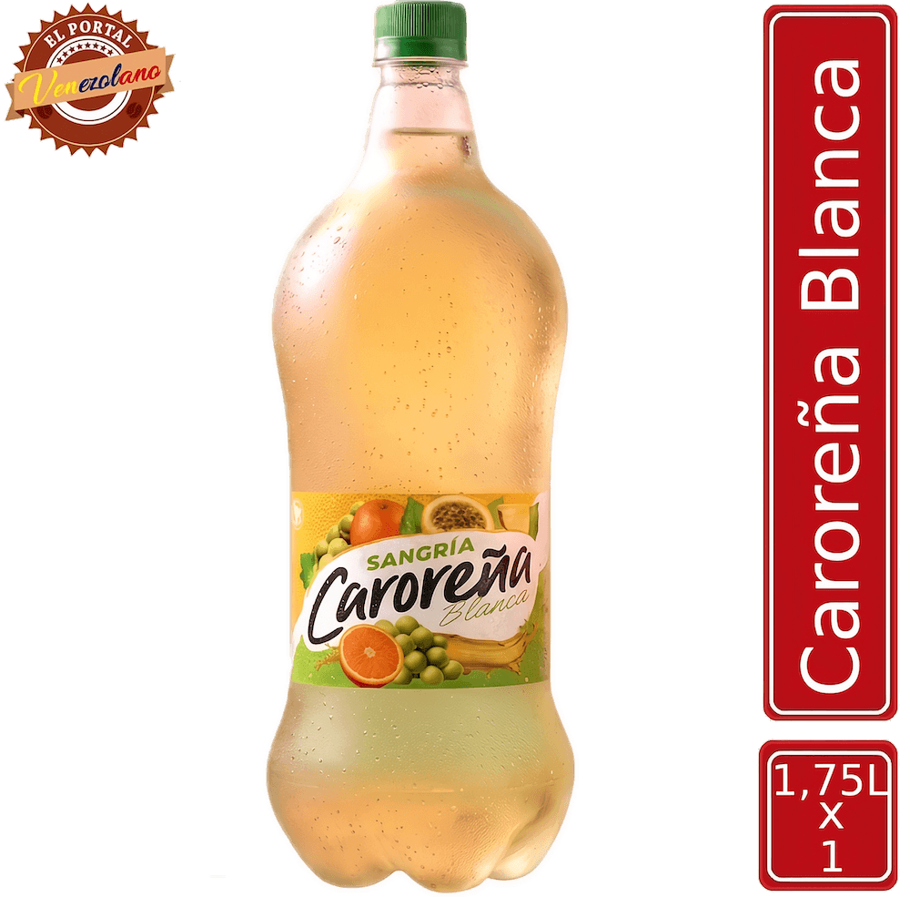 Sangría Caroreña blanca 1.75 litros venezolana, disponible en Colombia