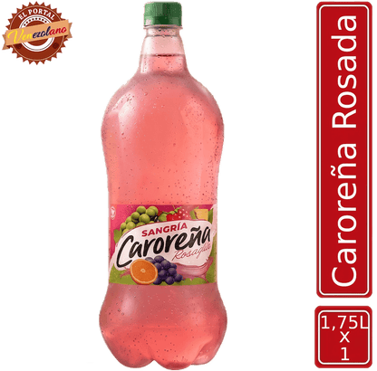 Sangría Caroreña rosada 1.75 litros venezolana, disponible en Colombia