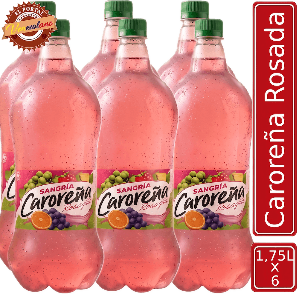 Pack de 6 sangría Caroreña rosada 1.75 litros venezolana, disponible en Colombia