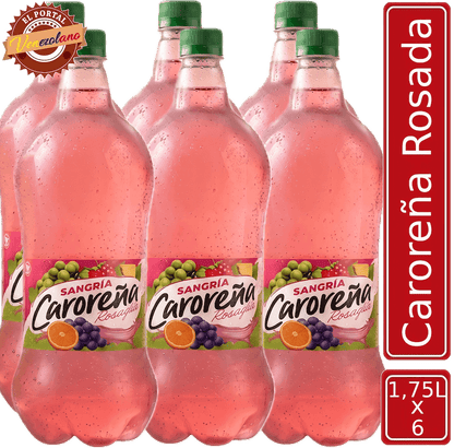 Pack de 6 sangría Caroreña rosada 1.75 litros venezolana, disponible en Colombia