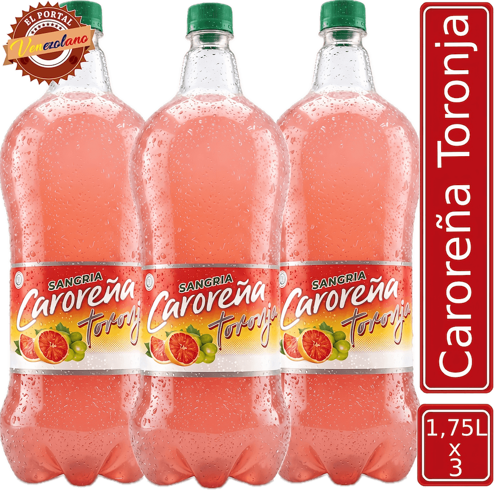 Pack de 3 sangría Caroreña toronja 1.75 litros venezolana, disponible en Colombia