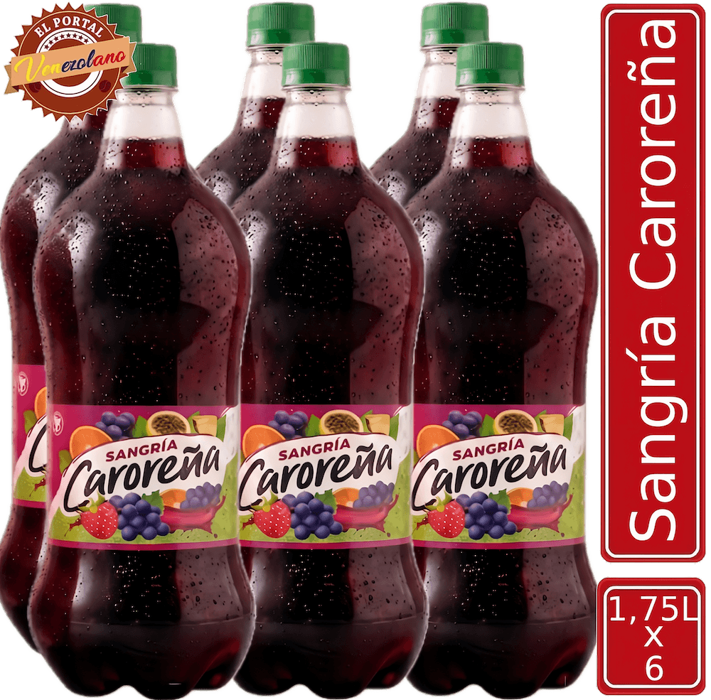 Pack de 6 sangría Caroreña 1.75 litros venezolana, disponible en Colombia