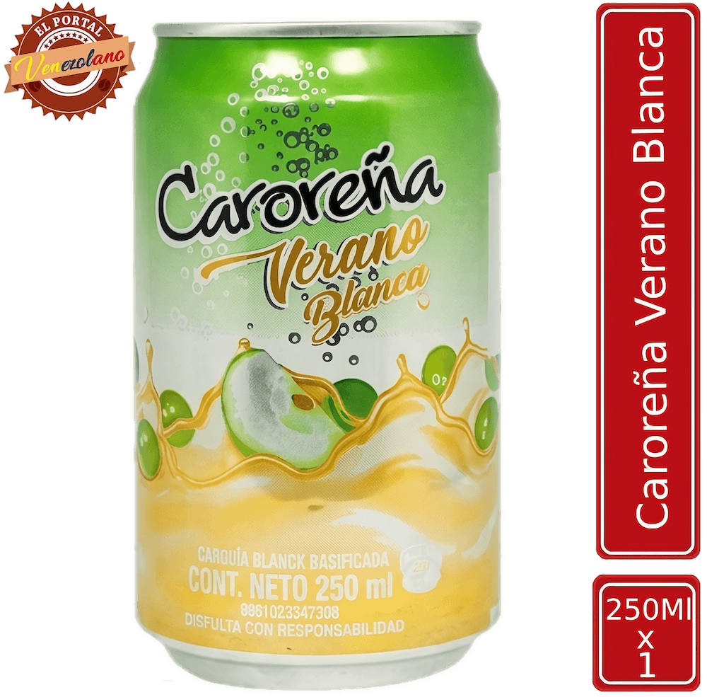 Cerveza Caroreña Verano Blanca en lata venezolana, disponible en Colombia