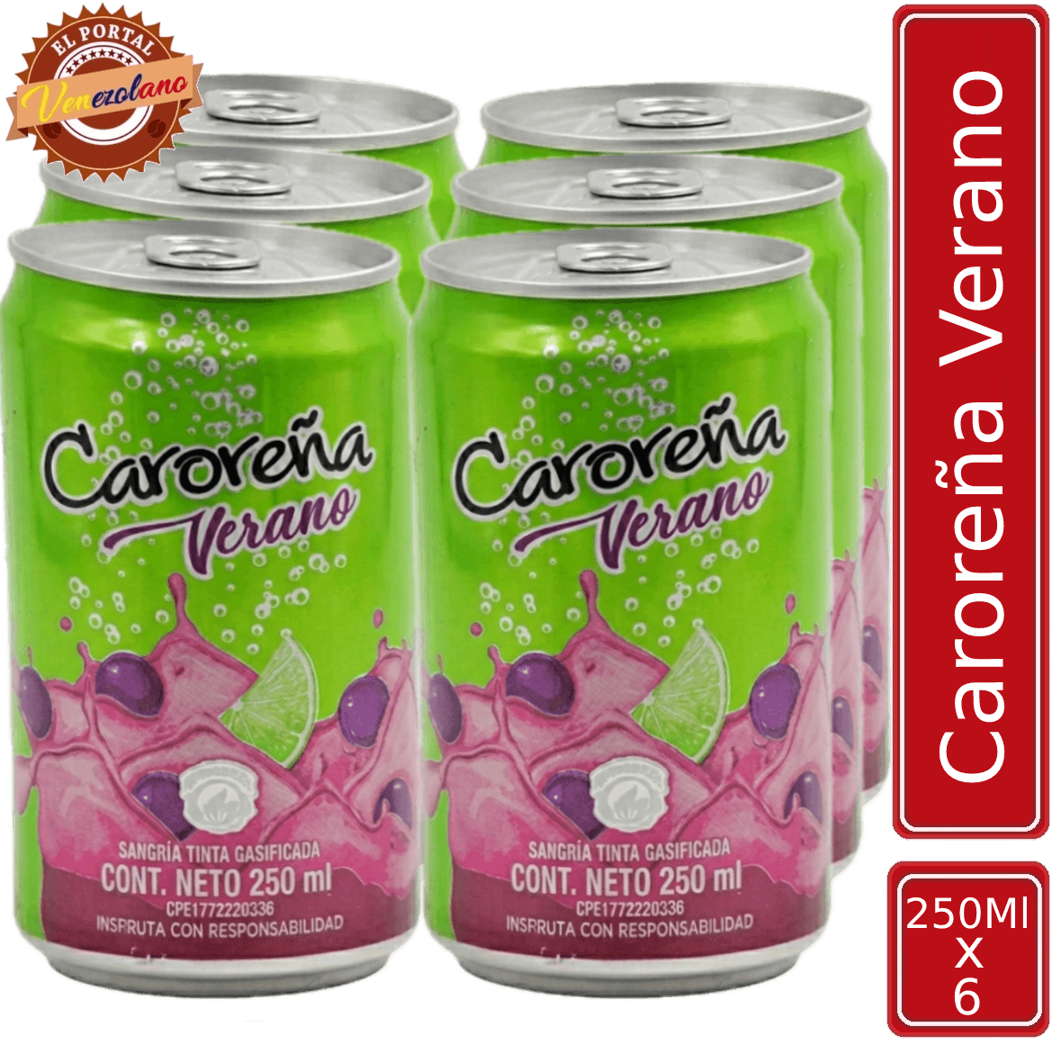 Pack de 6 cerveza Caroreña Verano en lata venezolana, disponible en Colombia