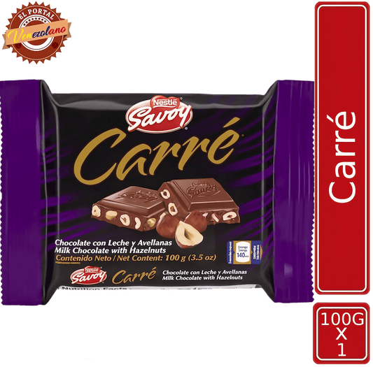 Chocolate Savoy Con Leche Y Avellanas Carré 100gr Venezuela