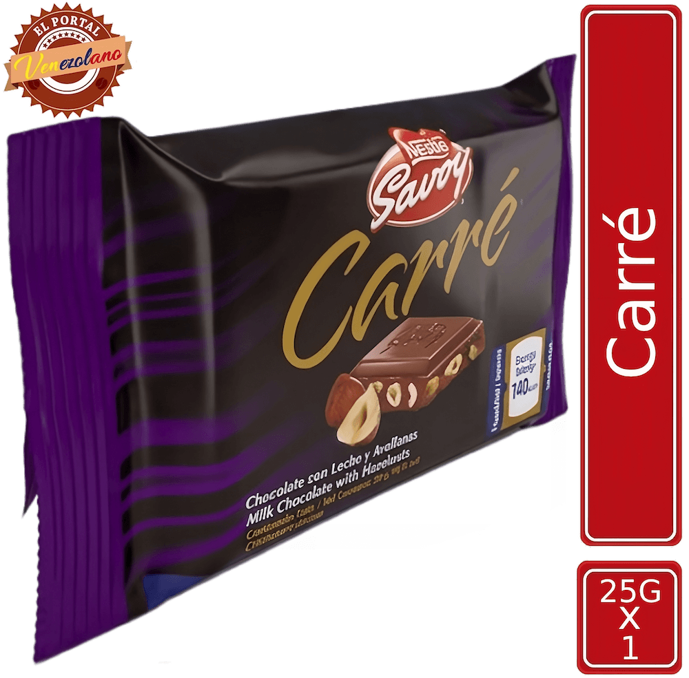 Chocolate Savoy Con Leche Y Avellanas Carré Miní Venezuela
