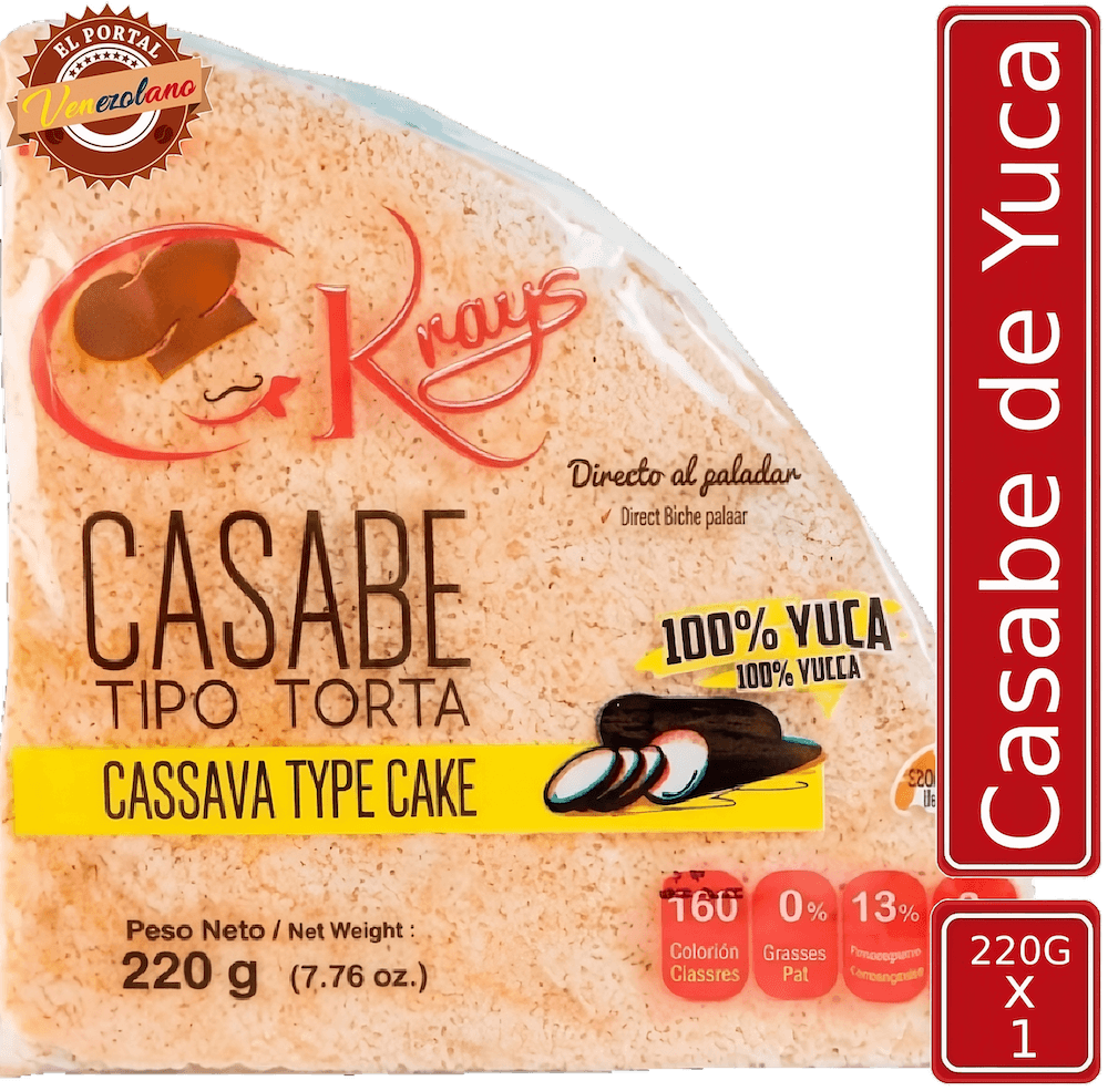 Casabe De Yuca Tradicional Venezolano Rrays 220g 100% natural