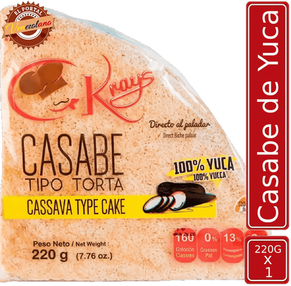 Casabe De Yuca Tradicional Venezolano Rrays 220g 100% natural