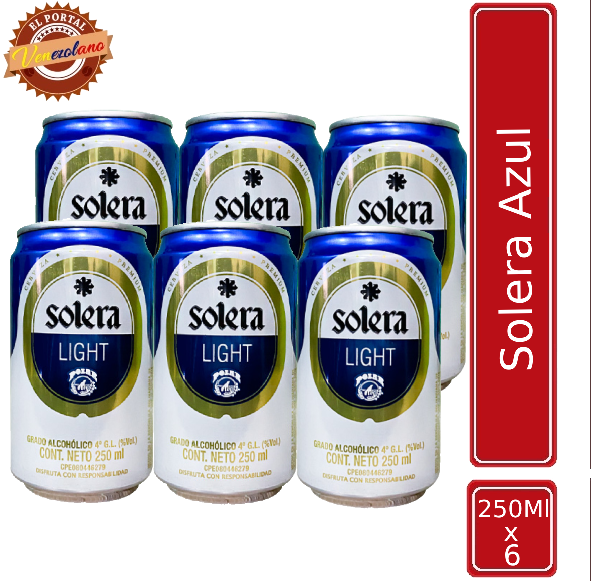 Cerveza Solera Azul Lata Venezuela x 6