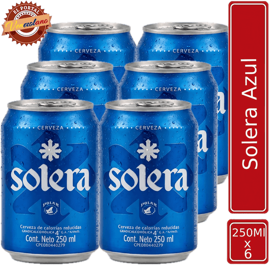Cerveza Solera Azul Lata Venezuela x 6