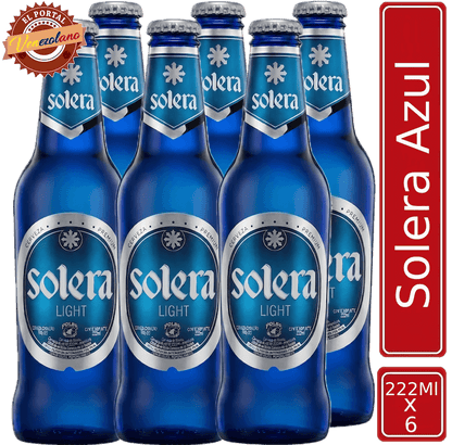 Pack de 6 cerveza Solera Azul venezolana, disponible en Colombia