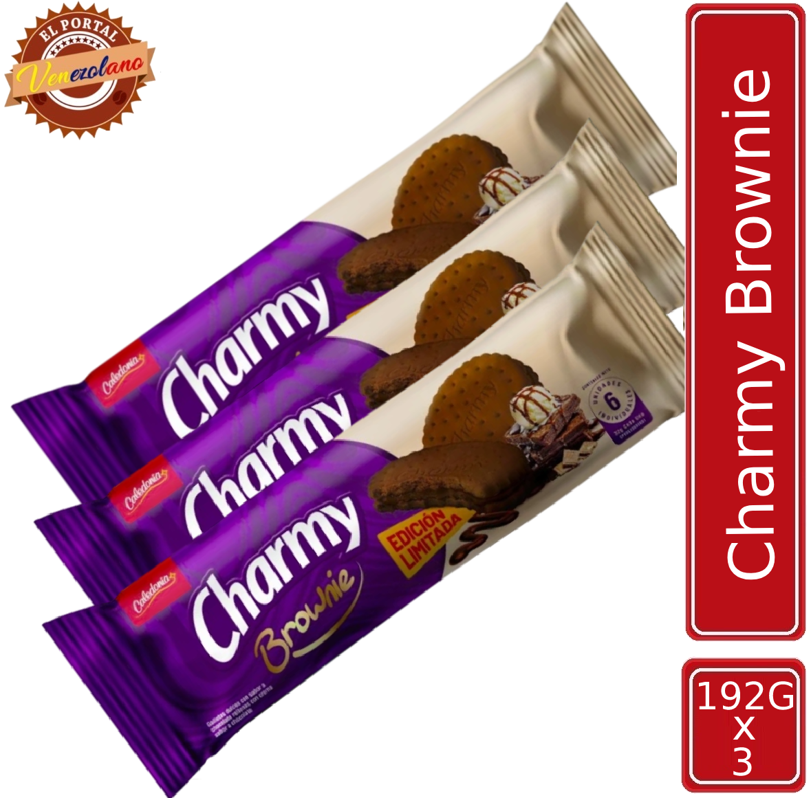 Galletas Charmy  Brownie Venezuela x 3