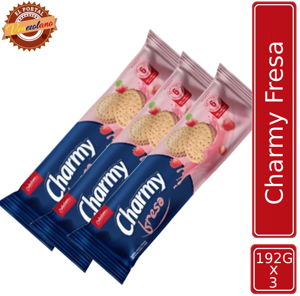 Galletas Charmy Fresa Venezuela x 3