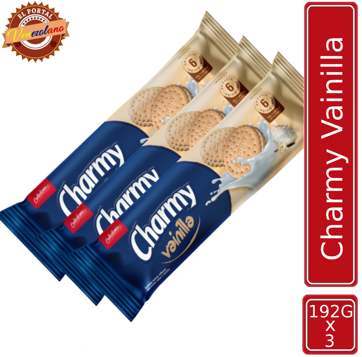 Galletas Charmy Vainilla Venezuela x 3