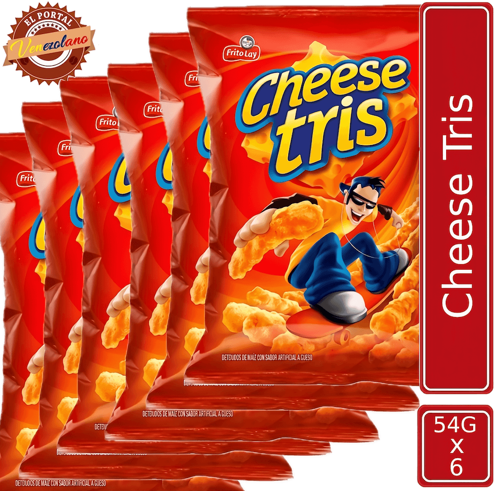 Pack de 6 Cheese Tris 54g Frito Lay venezolano, disponible en Colombia