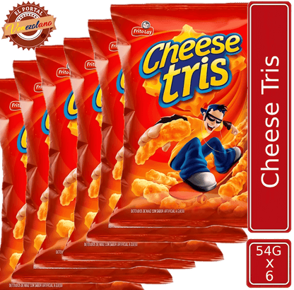Pack de 6 Cheese Tris 54g Frito Lay venezolano, disponible en Colombia