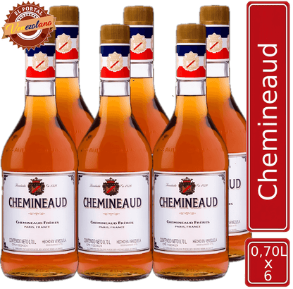 Pack de 6 brandy Chemineaud venezolano, disponible en Colombia