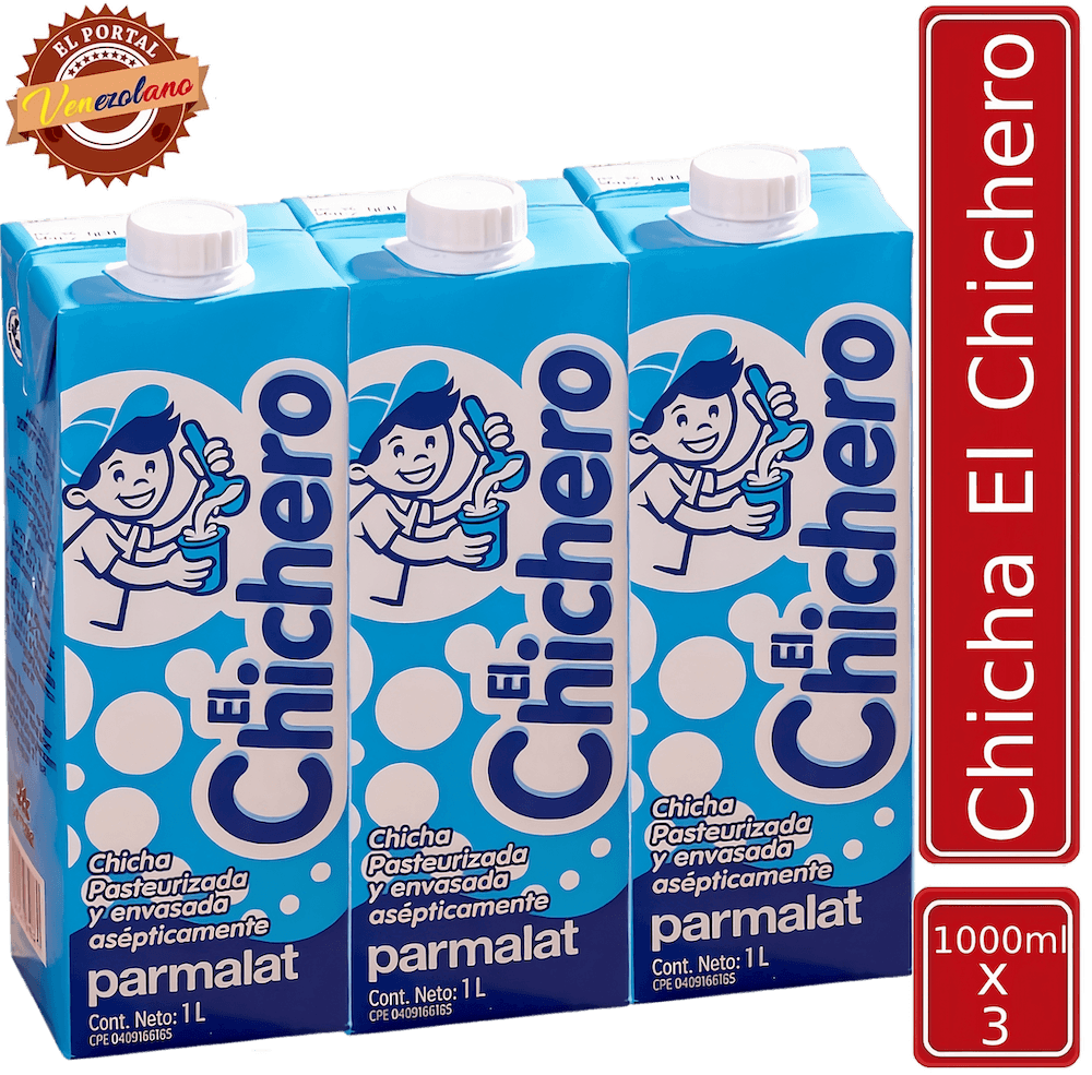 Pack de 3 chicha El Chichero 1 litro venezolana, disponible en Colombia