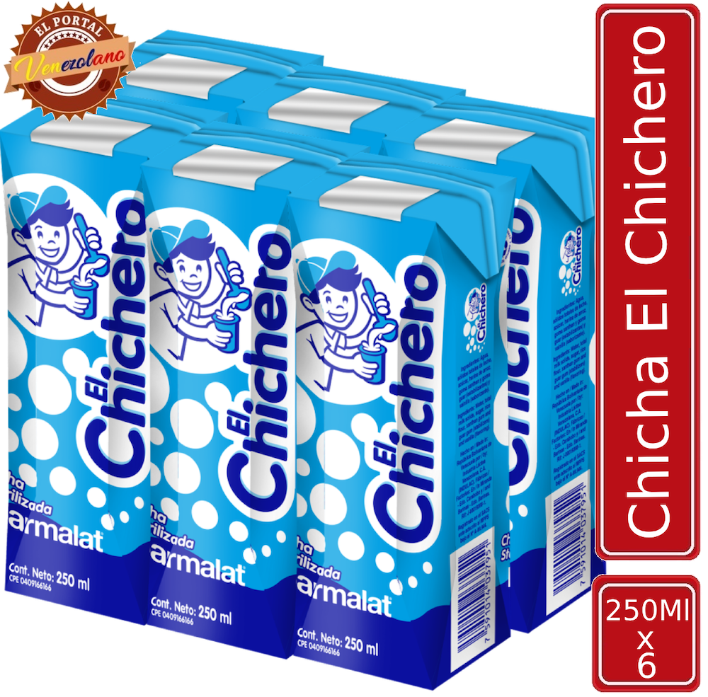 Pack de 6 chicha El Chichero 250 ml venezolana, disponible en Colombia