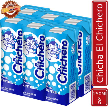 Pack de 6 chicha El Chichero 250 ml venezolana, disponible en Colombia