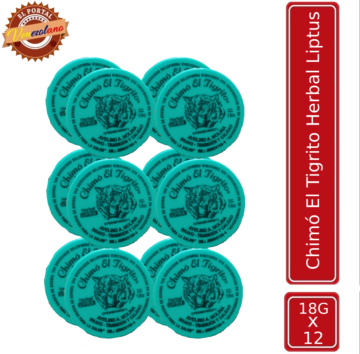 Chimo El Tigrito Herbal Liptus Venezuela x 12