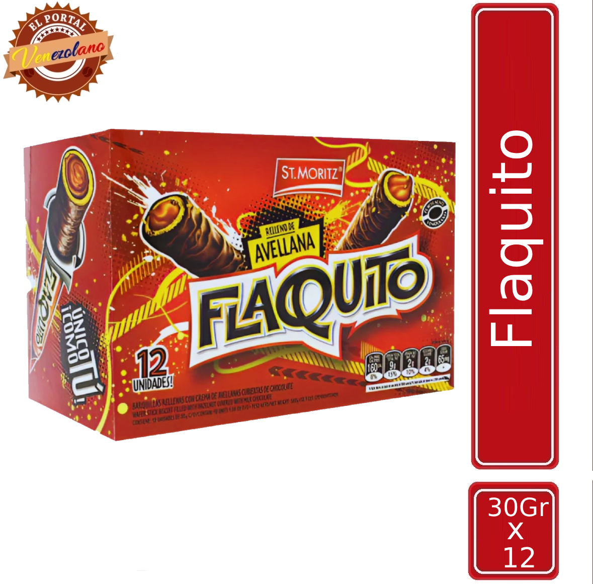 Chocolate St Moritz Flaquito 30Gr Venezuela x 12