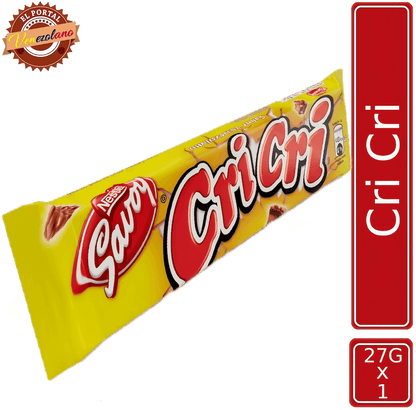 Chocolate Cri Cri 27g venezolano, disponible en Colombia